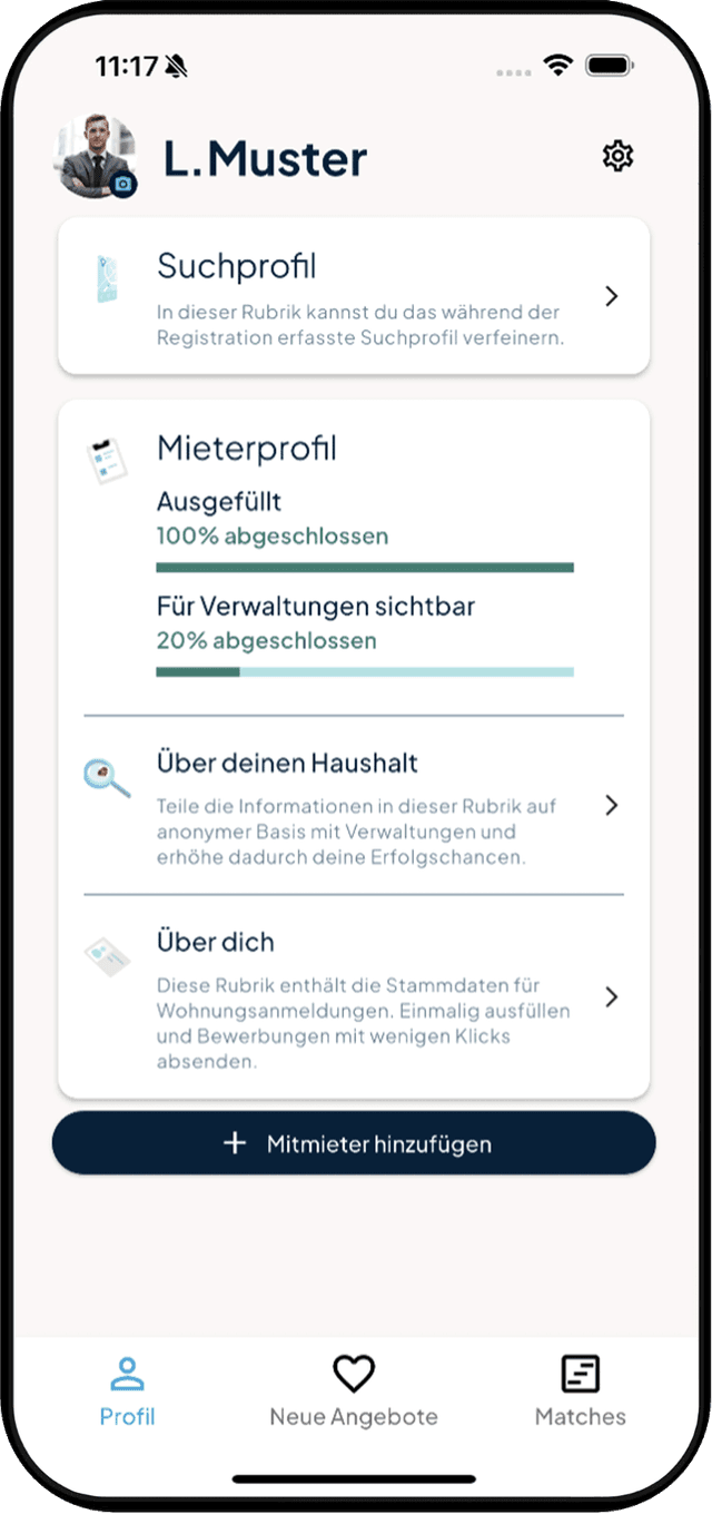 Mieterprofil anlegen